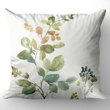 Green Leave Branches by Pi Creative Art Pillow